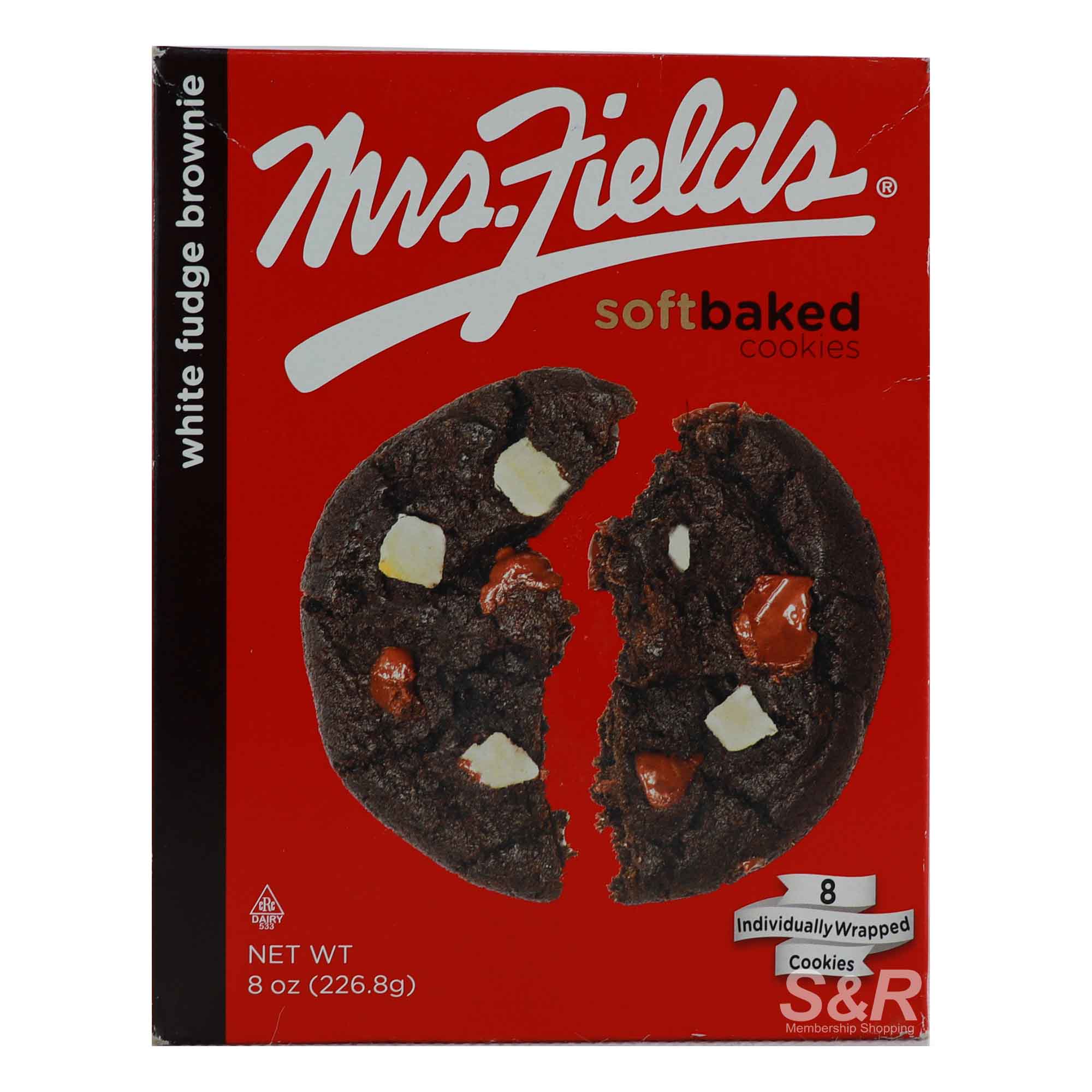 Mrs. Fields White Fudge Brownie Soft Baked Cookies 8pcs
